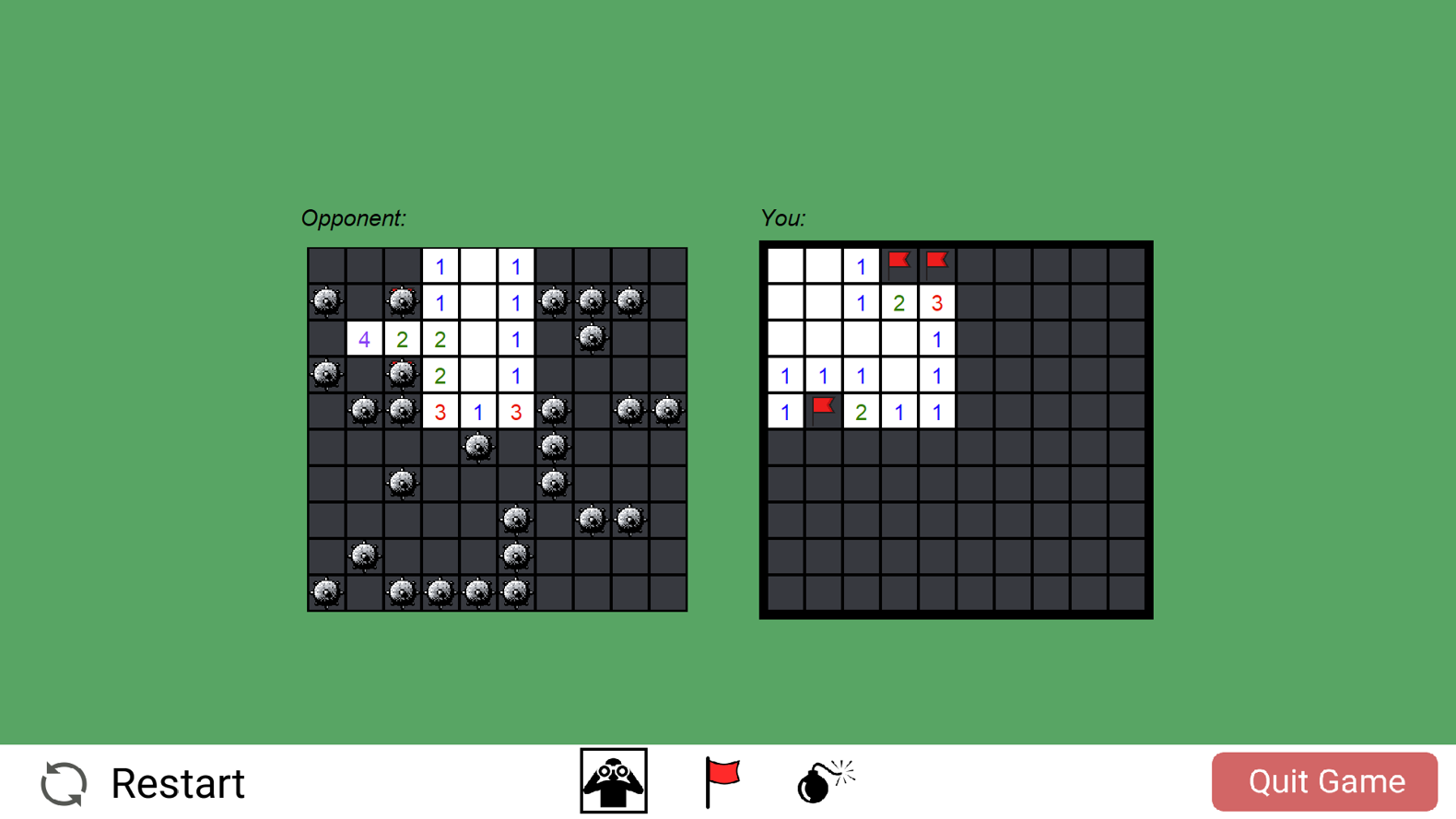 A game of Multiplayer Minesweeper