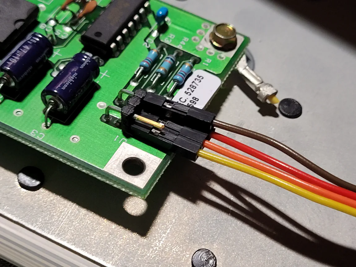 A closeup view of my M122 connection to the Soarer's Converter.